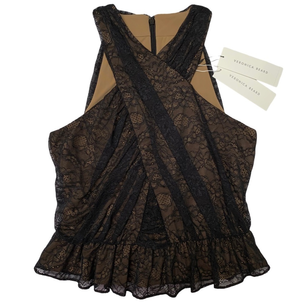 Veronica Beard Kailani Silk-Blend Lace Sleeveless Criss Cross Halter Top